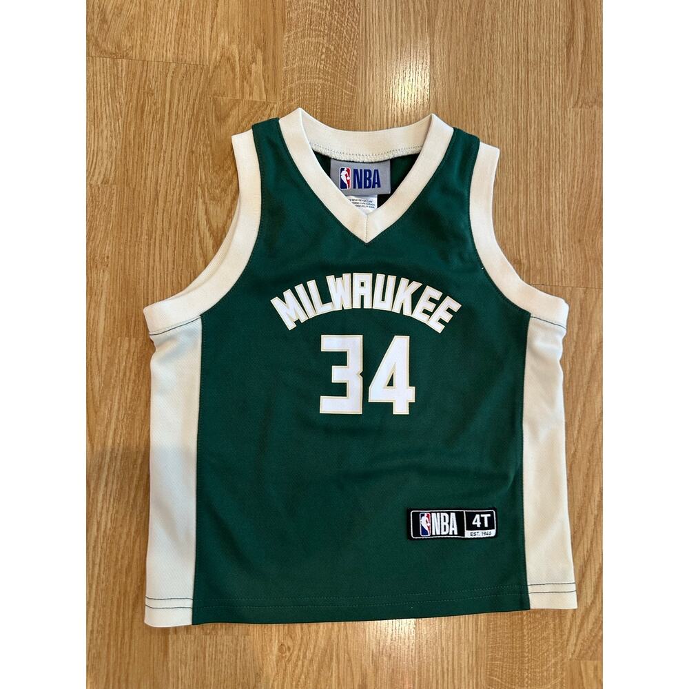 Toddler Milwaukee Bucks Giannis Antetokounmpo NBA Green Player Jersey, Size 4T
